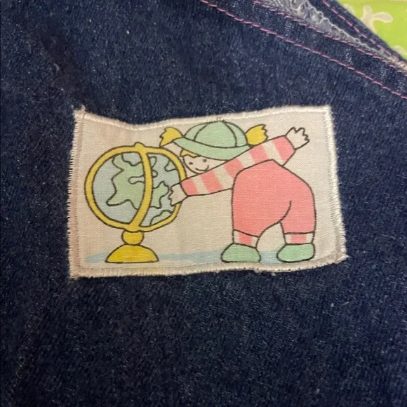 Vintage Denim Overalls with Patches - Picture 11 of 12